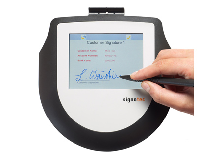 Pad captura semnatura cu date biometrice
